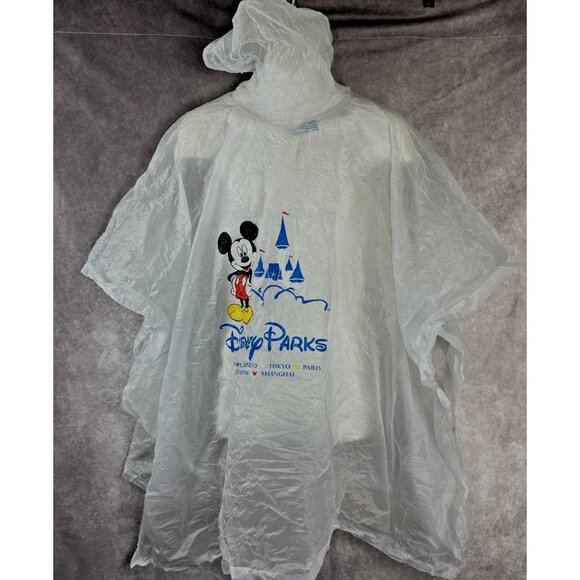 Disney Parks Mickey Mouse Castle Rain Poncho Adult Tokyo Paris - Picture 1 of 6